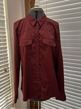Rank45 Women’s Western Button-Down Shirt in Deep Wine XL worn once